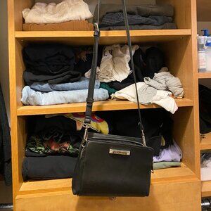 Steve Madden black leather cross body w/ adjustable strap